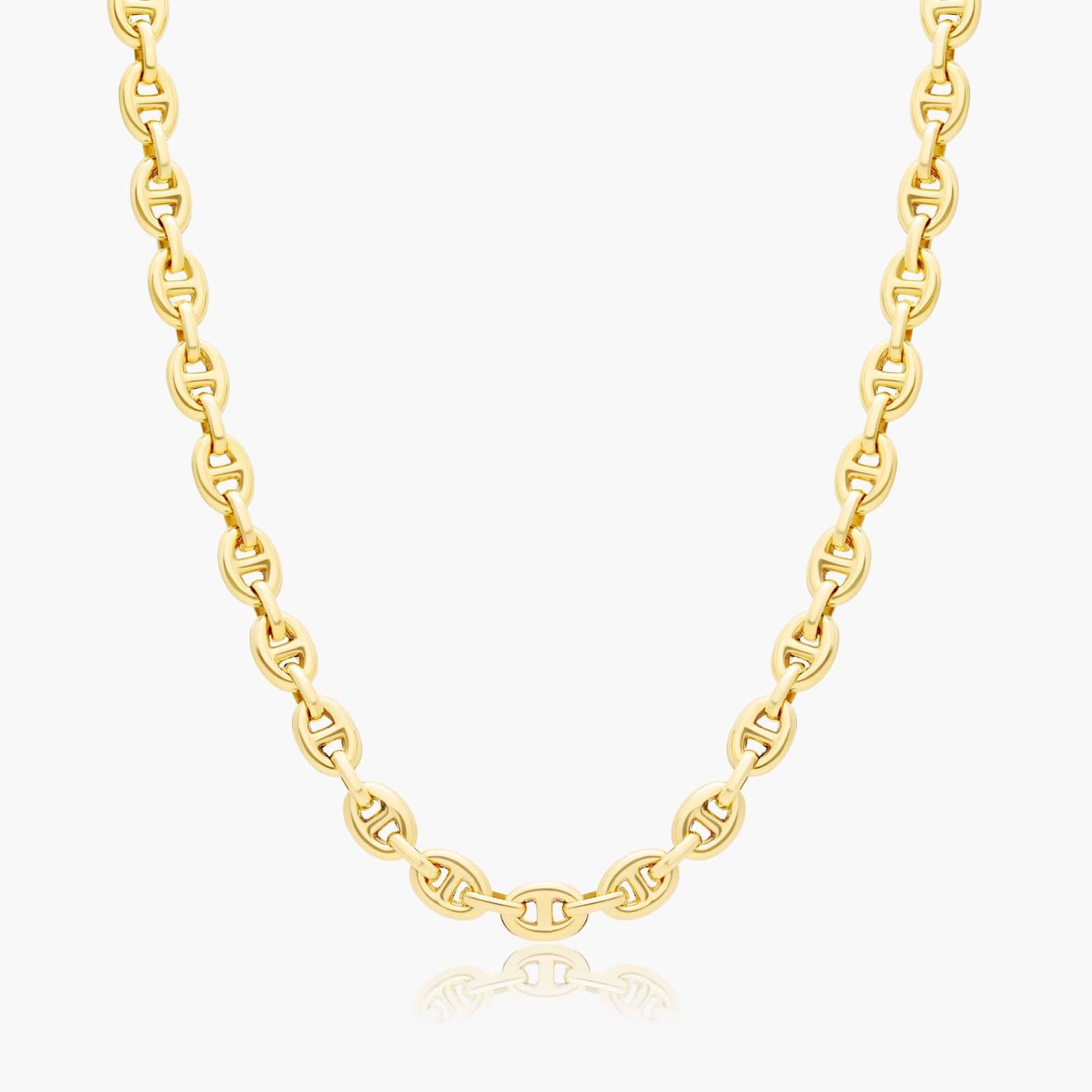 14K Yellow Gold 5.4mm Light Puffed Mariner Chain Necklace-95318y14