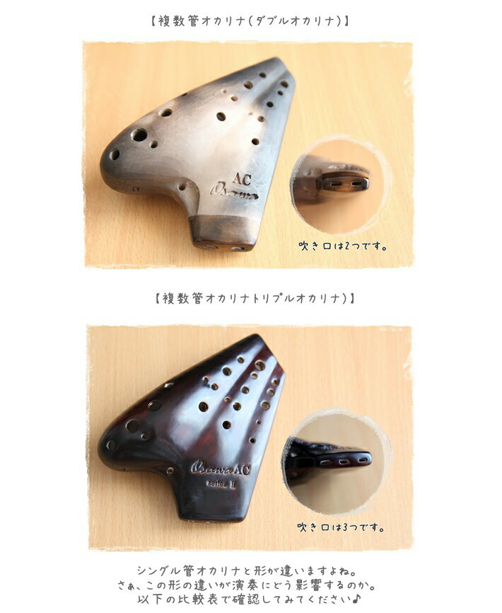 トリプルオカリナAC管 楽天市場】(TNG） プラスチック製 トリプル オカリナ AC管 : 楽器PLAZA