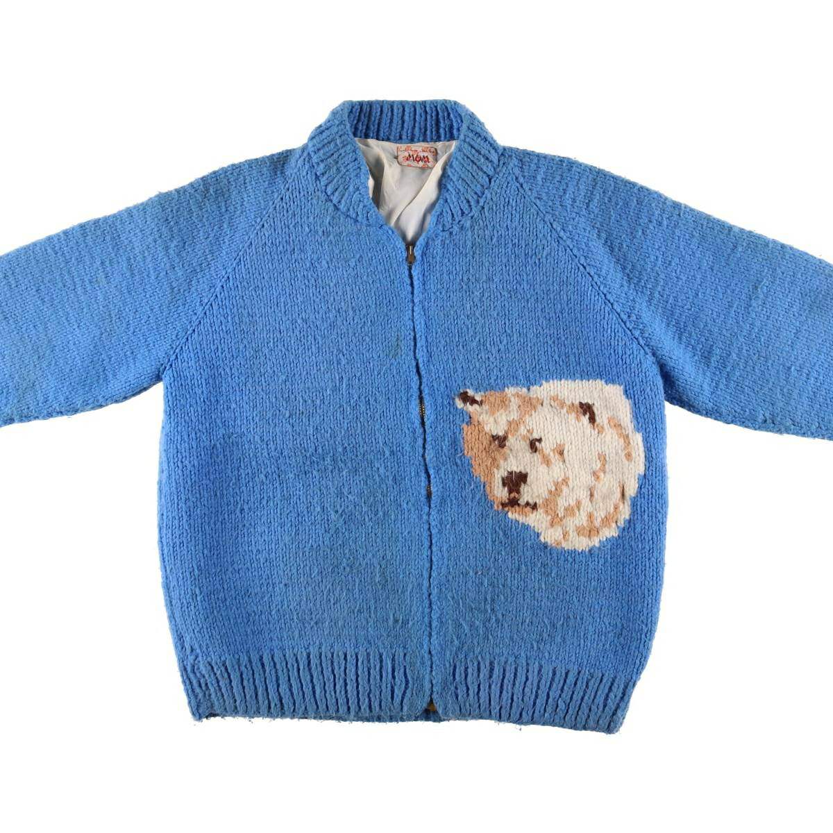 古着 60年代～ MADE WITH LOVE BY MOM シロクマ柄 カウチンセーター