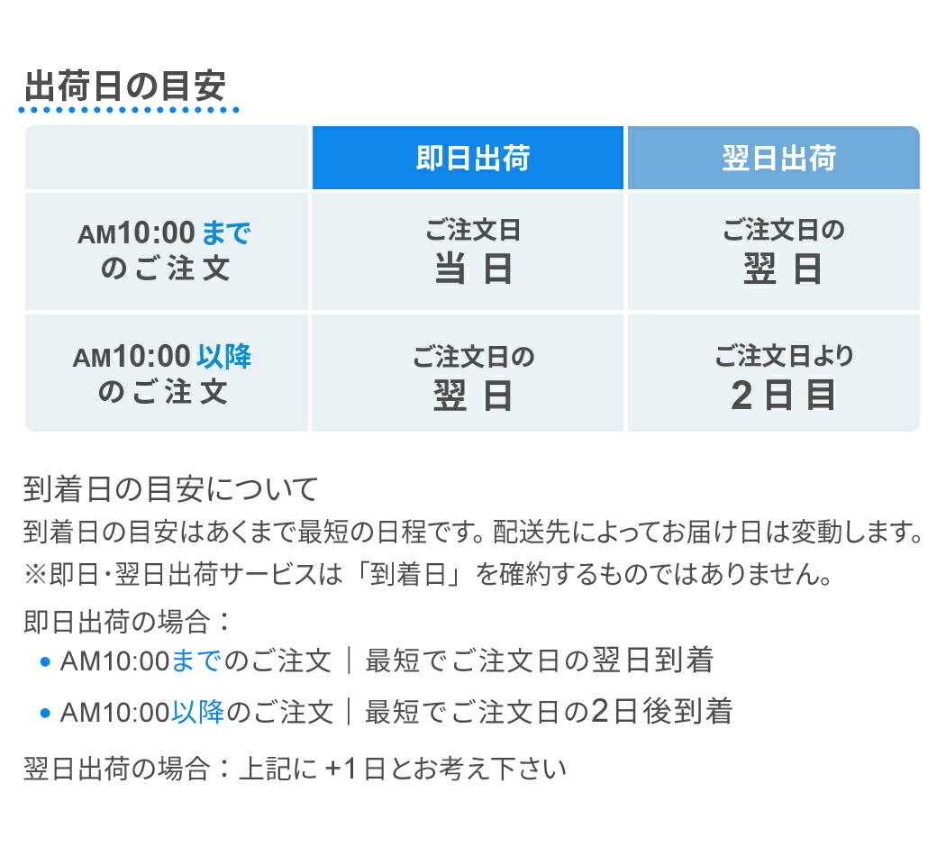 即日・翌日出荷サービス