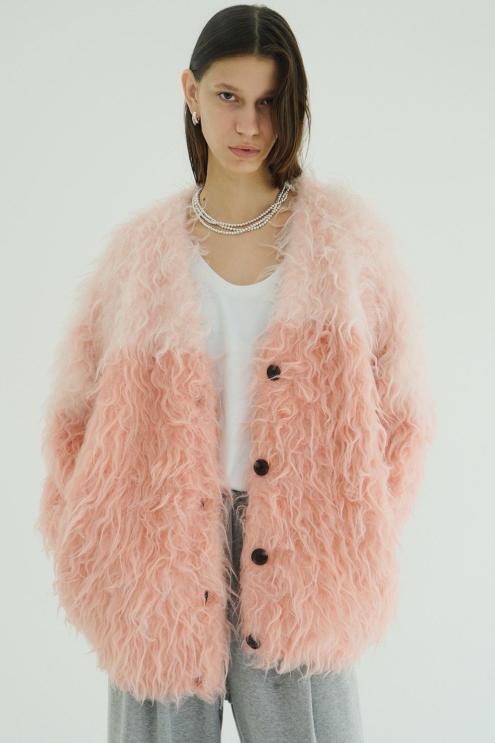 CLANE - シャギーニットカーディガン - BI COLOR SHAGGY KNIT CARDIGAN