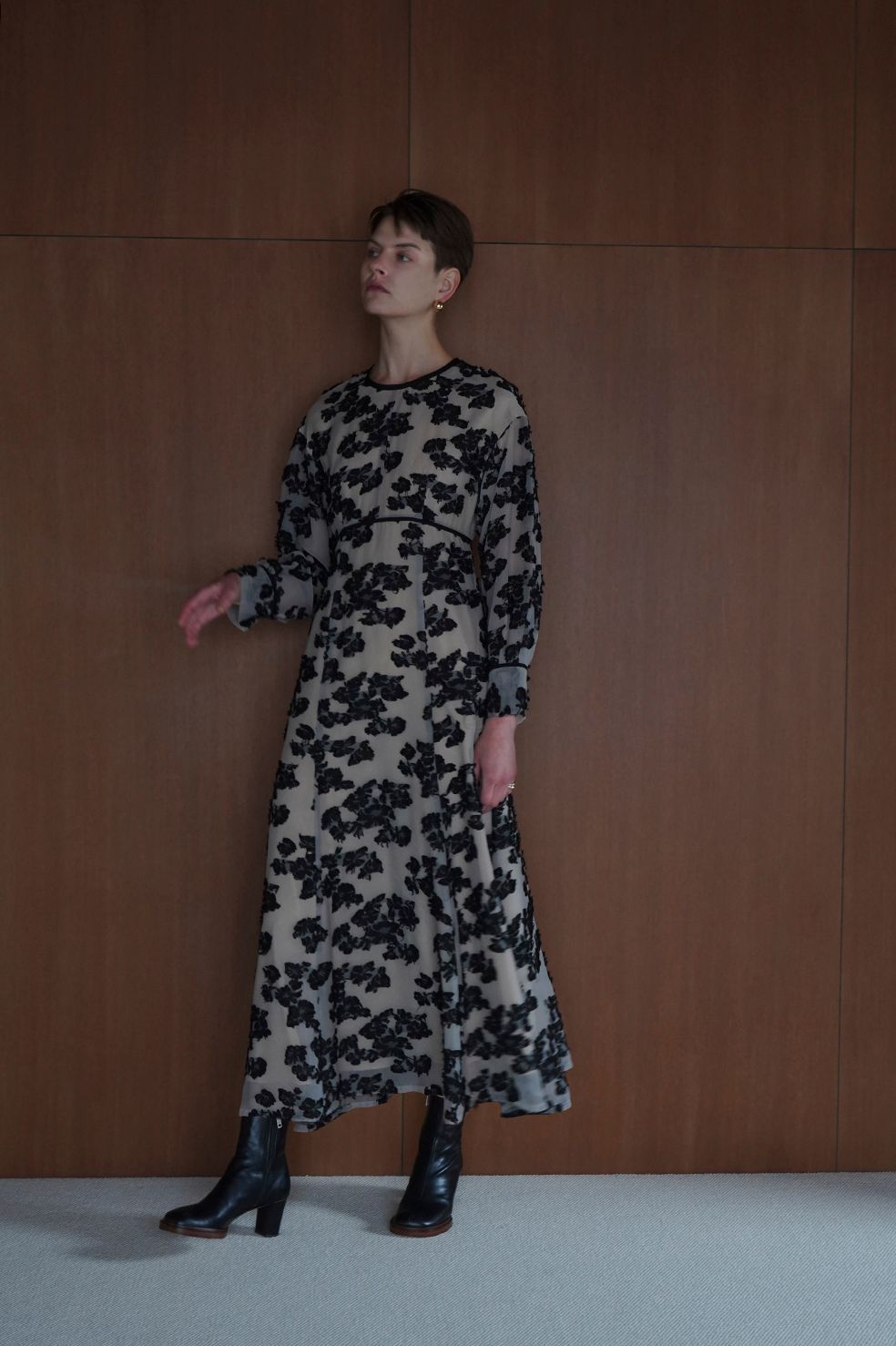 CLANE - FLOW FLOWER JACQUARD ONE PIECE - BLACK | ADDICT WEB SHOP