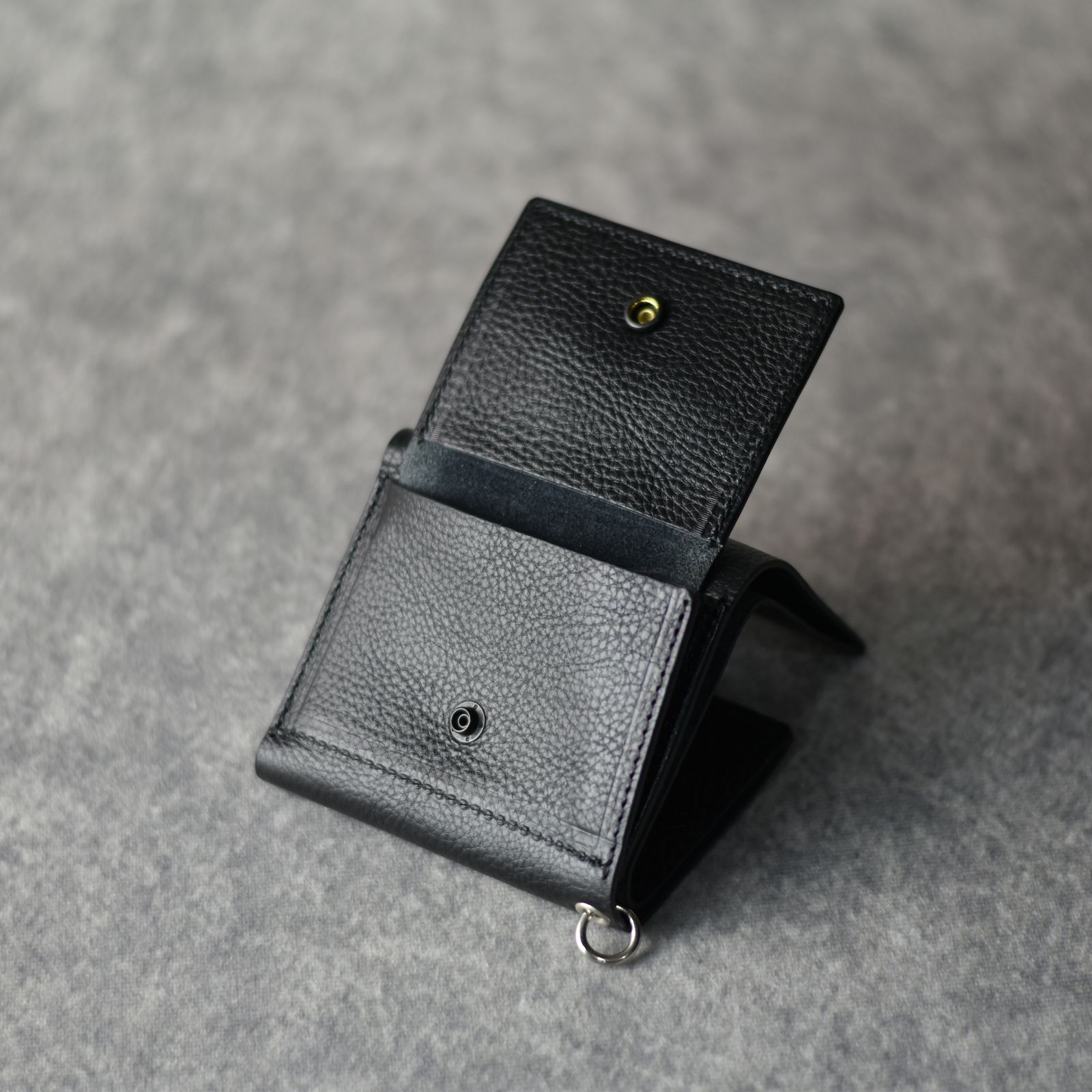 CALEE - STUDS LEATHER MULTI WALLET (BLACK) / スタッズ レザー