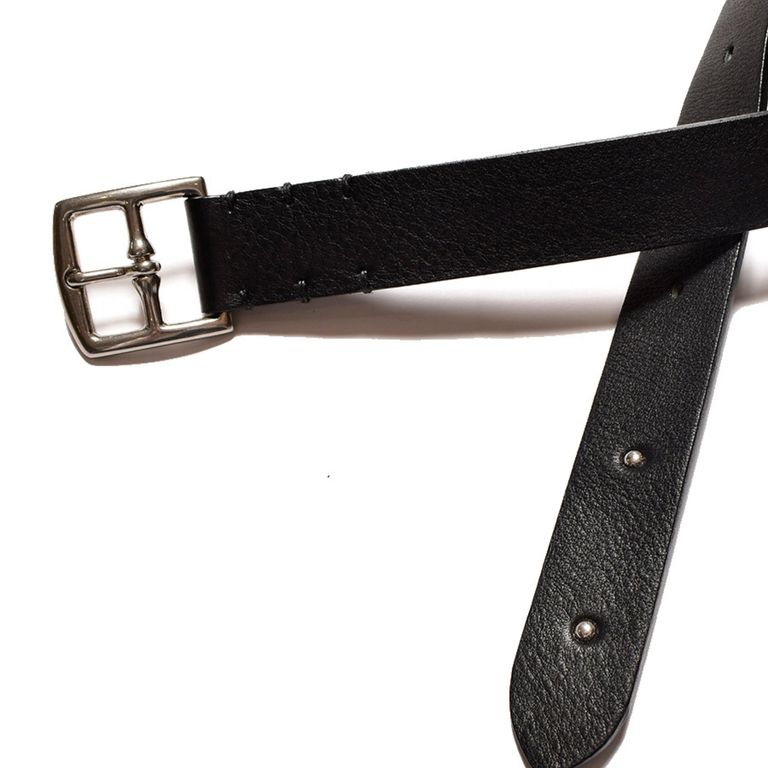 MINEDENIM - Rusty Calf Leather Belt （BLK） / レザーベルト