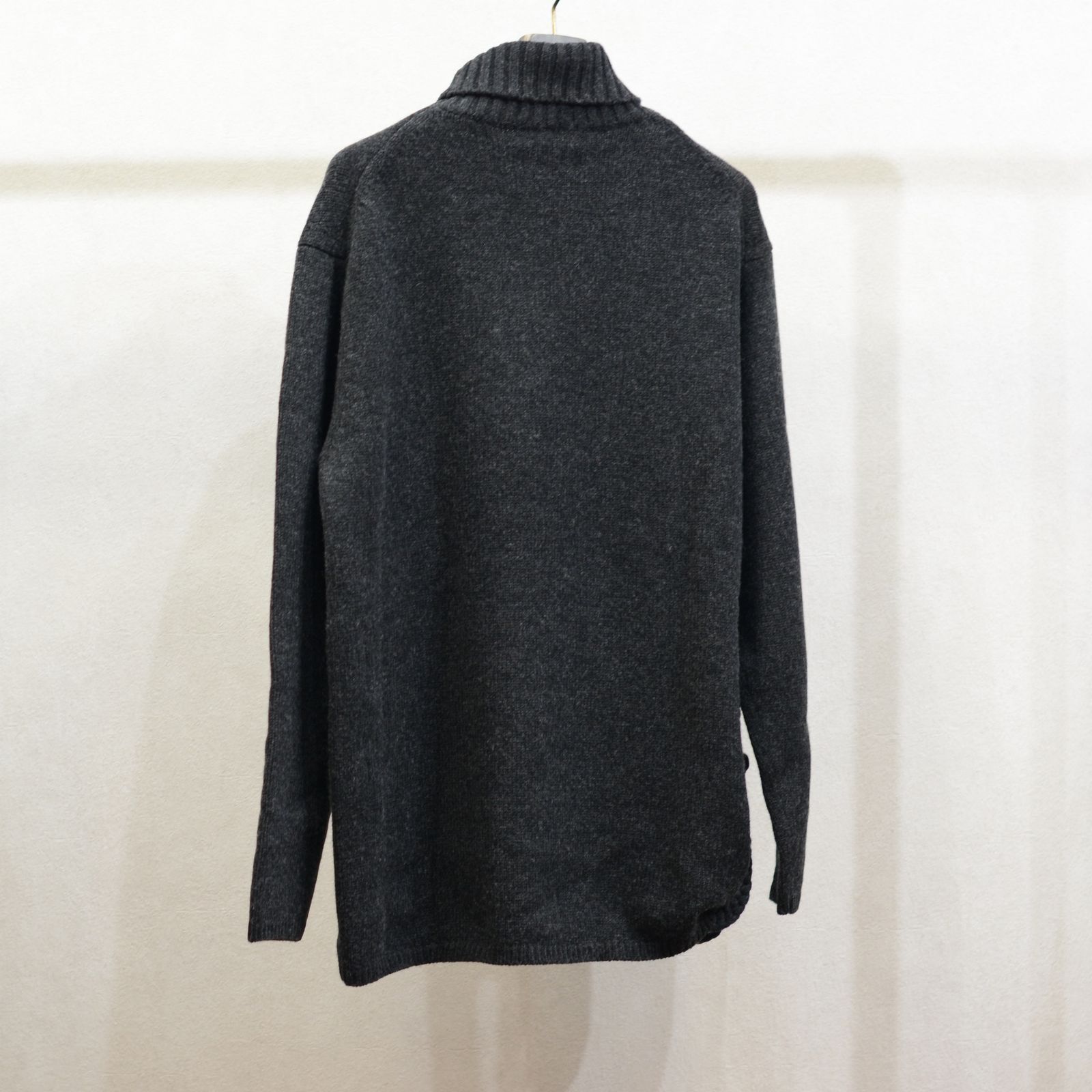 yohji yamamoto - SIDE STRING DETAIL TURTLENECK （GRAY