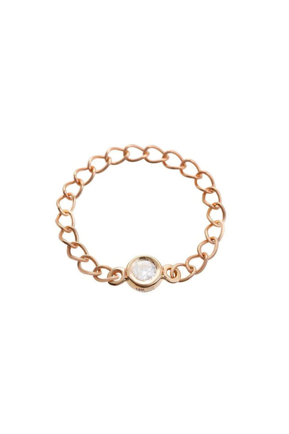 GYPPHY - SINGLE MOISSANITE CHAIN RING / シングル モアサナイト