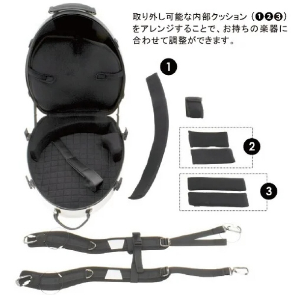 フレンチホルン用ハードケース HARDCASE French horn ワインレッド