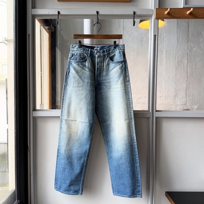 AURALEE SELVEDGE FADED HEAVY DENIM WIDE PANTS |