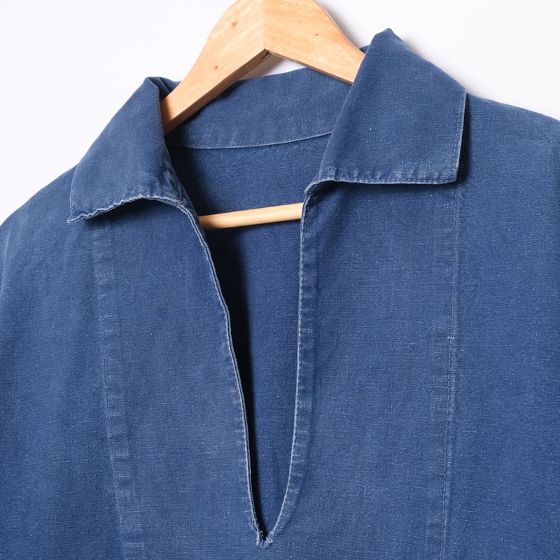 50s France Vintage Indigo Metis(Cotton Linen) F