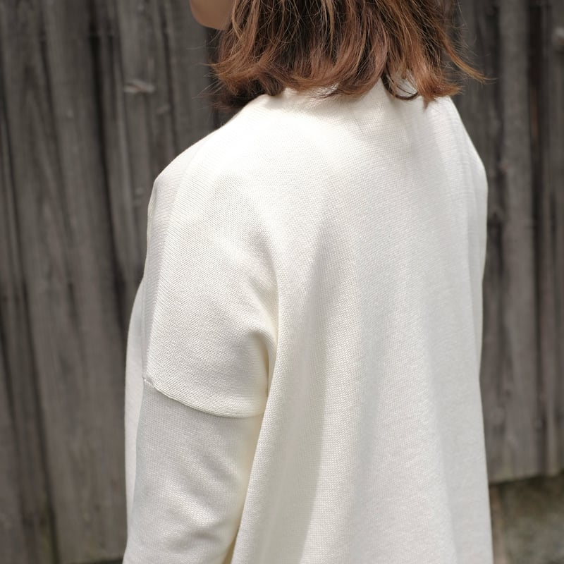 Yoli / Cotton long knit / White | gallery hito