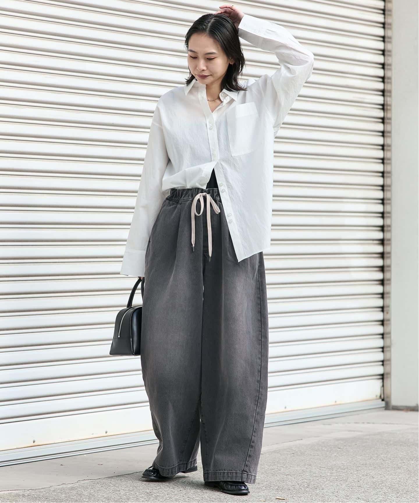 追加》イージーデニムワイドパンツ（デニムパンツ・ジーンズ