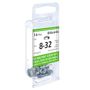 Paulin #8-32 Hex Machine Screw Nut - Zinc Plated - 16pcs | The