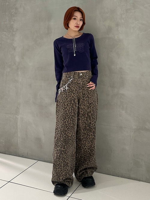 再入荷】LEOPARD WIDE LEG PT-D レオパード ワイドレッグ パンツ
