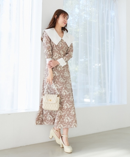 ビッグカラー花柄ワンピース/MAJESTIC LEGON(マジェスティックレゴン