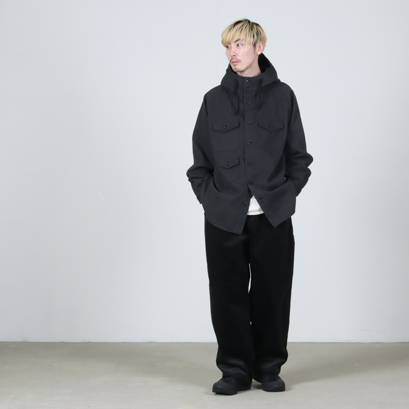 MODMNT (モドメント) TWEED KNIT HOODED SHIRT / ツイードニット フー