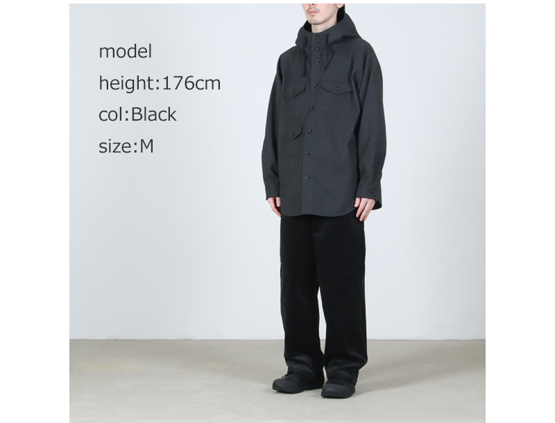 MODMNT (モドメント) TWEED KNIT HOODED SHIRT / ツイードニット フー