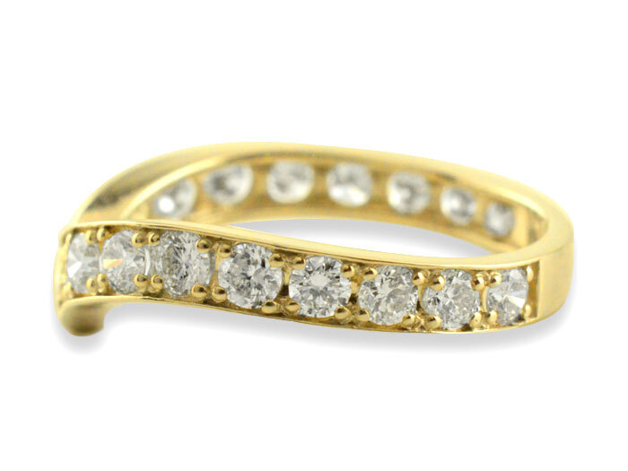 k18 リング ダイヤモンド 1.00ct ふちあり 指輪 ハーフエタニティ 18k