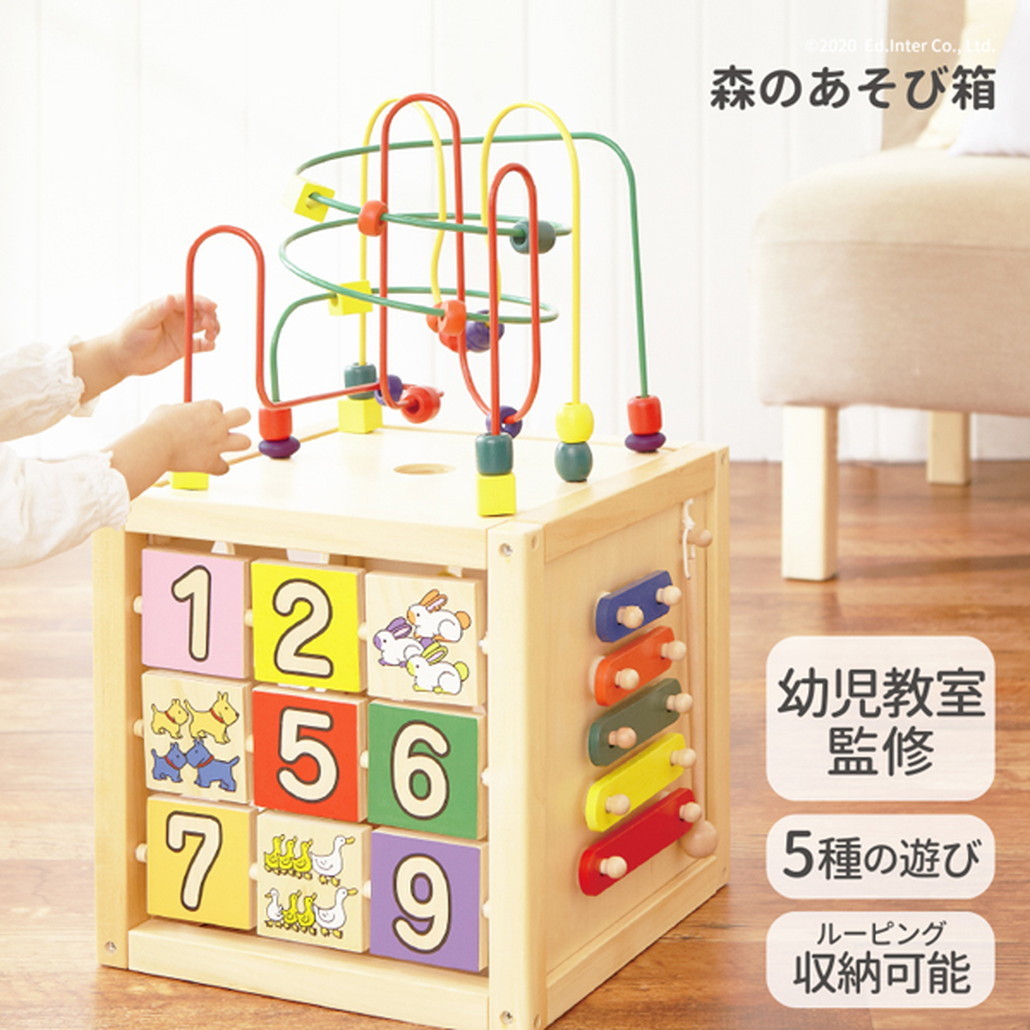 森のあそび箱】正規品 エドインター [5つの遊びがつまったおもちゃ箱