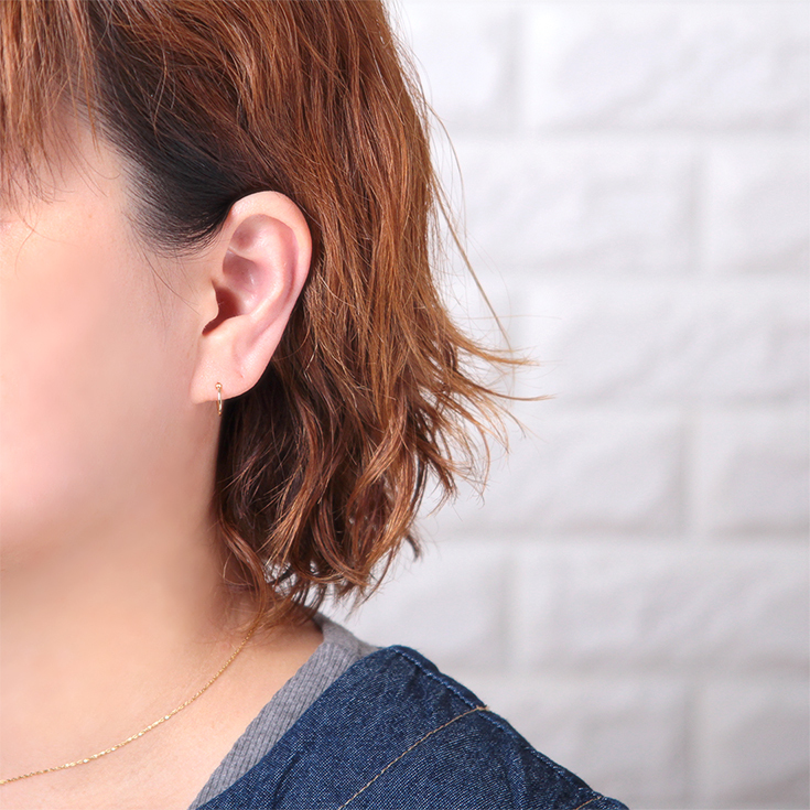 フープピアス k18 18金 ゴールド イエローゴールド ピアス フープ 10mm