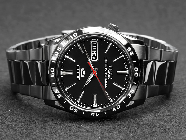 SEIKO5】【セイコー5】逆輸入 メンズ 自動巻き 腕時計 フルブラック