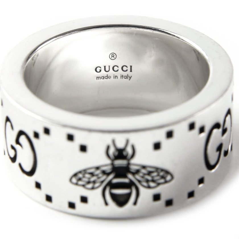 グッチ 指輪 メンズ シルバー 正規品 GUCCI リング 指輪 GG＆ビー 蜂