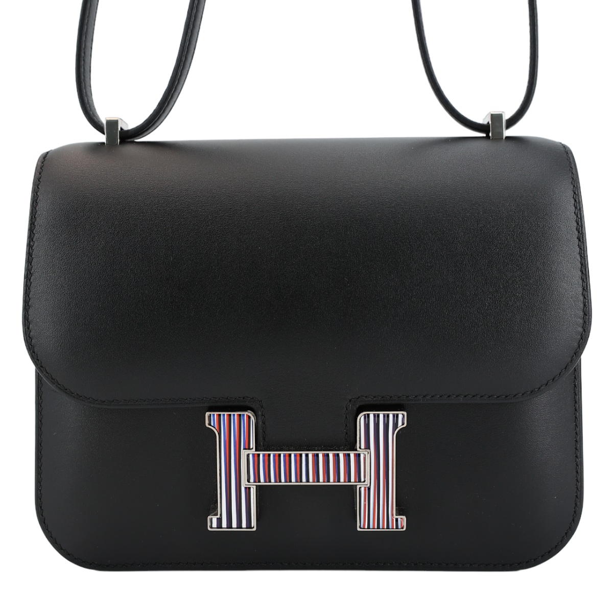 HERMÈS Constance Mini 19 shoulder bag in Blue Ocean Doblis suede
