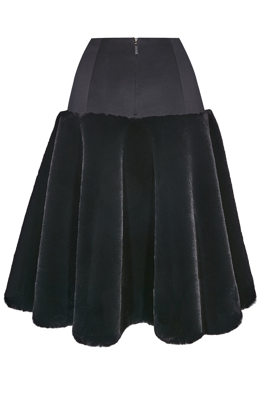 DAISY LIN(デイジーリン)｜Skirt “Love Fur Rich Flare”/ブラック