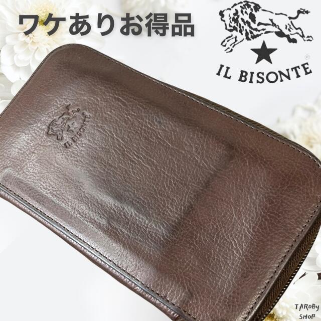IL BISONTE - 訳ありIL BISONTE ラウンドジップ 長財布 ダークブラウン