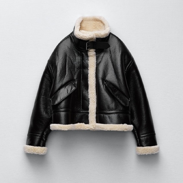ZARA - 【完売品】ZARA ボア&フェイクレザージャケット Lサイズ