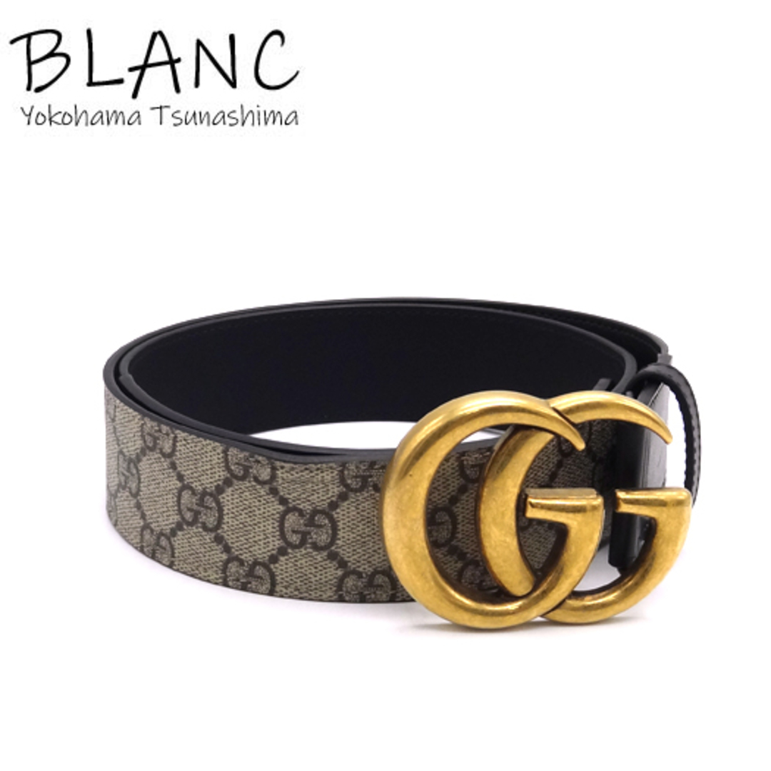 GUCCI - グッチ GGスプリーム メンズ ベルト ゴールドバックル