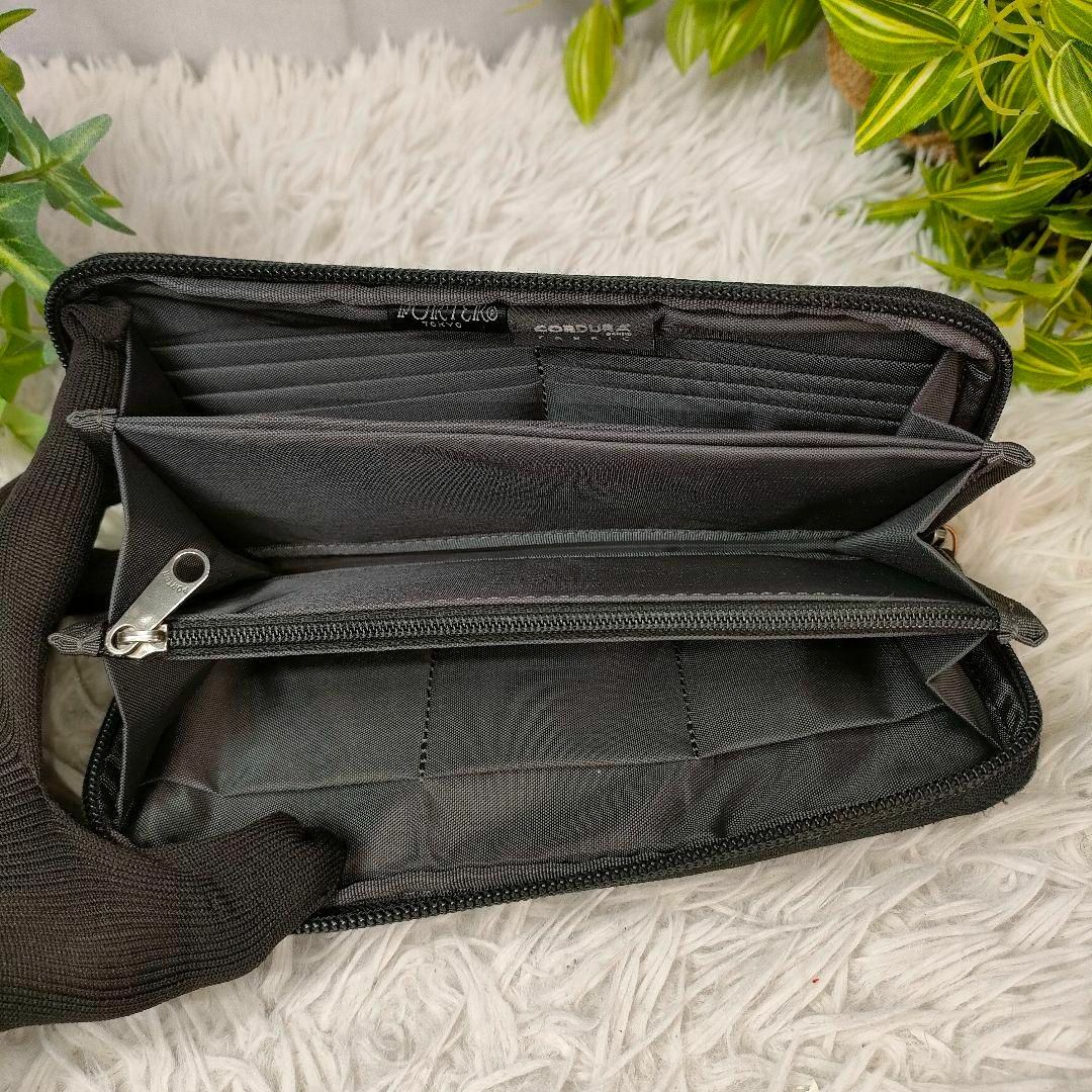 PORTER - PORTER 長財布 ブラック ラウンド ナイロン ポーター 財布 黒