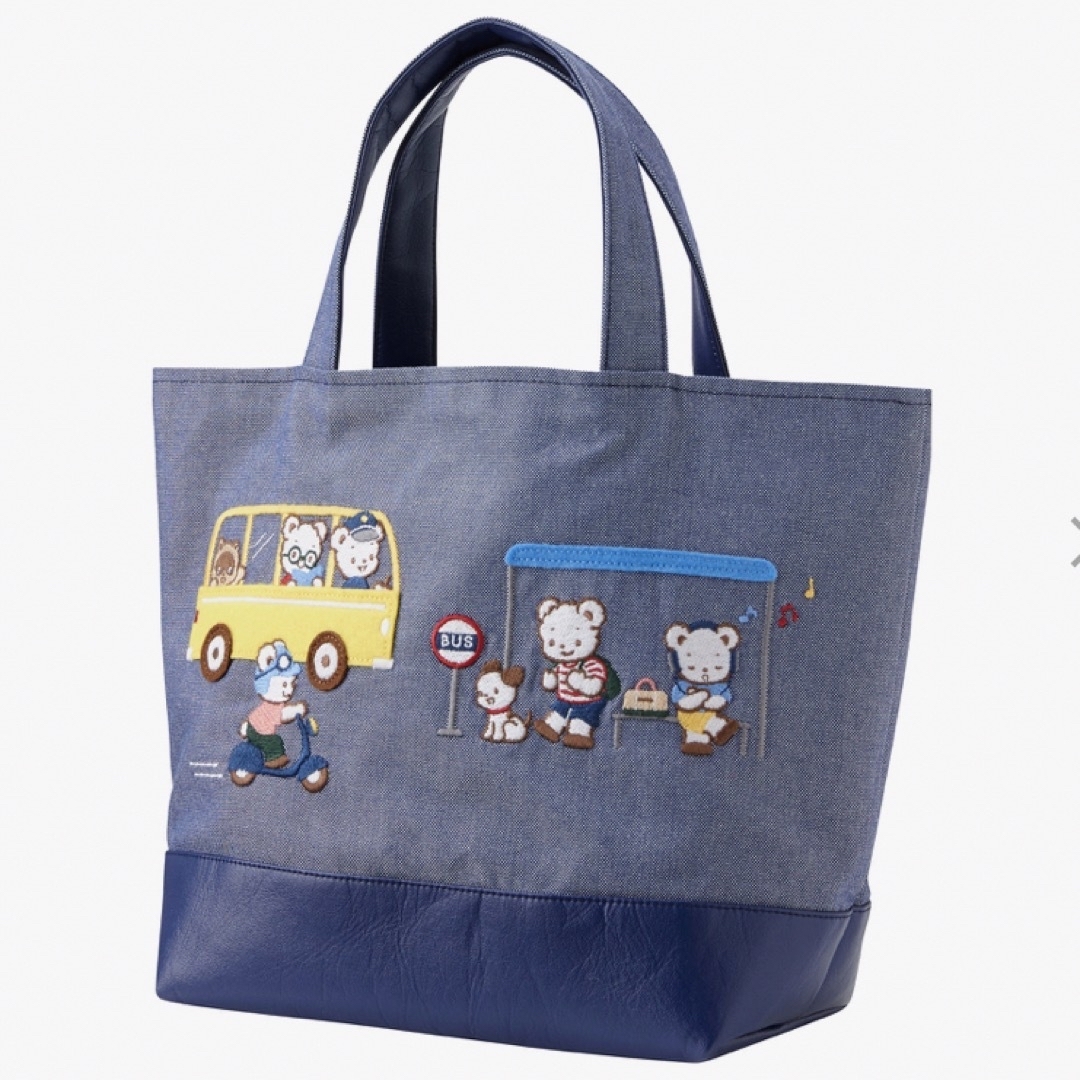 familiar - 【完売品】☆ファミリア マチ付き デニム トートバッグ