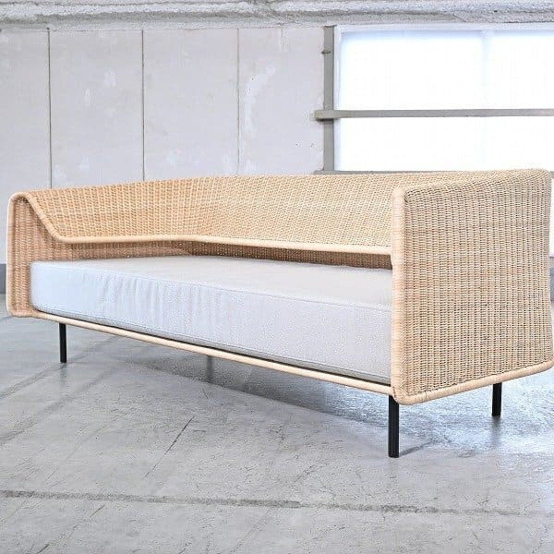 未使用保管品 山川ラタン 46万「WRAP」トリプルソファ 3人掛け 籐
