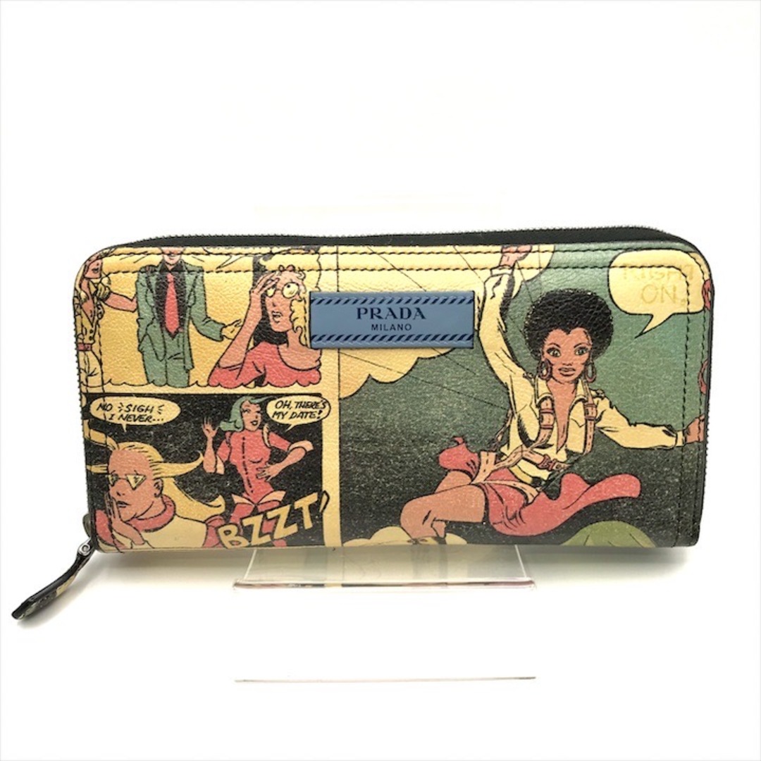 PRADA - 良品 PRADA プラダ ロゴ コミック ラウンド ファスナー 長財布