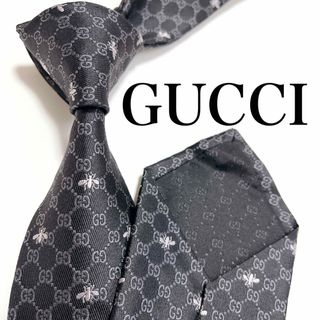 GUCCI - 美品 GUCCI ネクタイ シルク100% レッド GG柄 総柄 ダブルGの