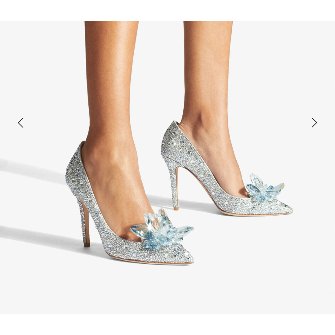 JIMMY CHOO - JIMMY CHOO クリスタルポインテッドトゥパンプス 38の