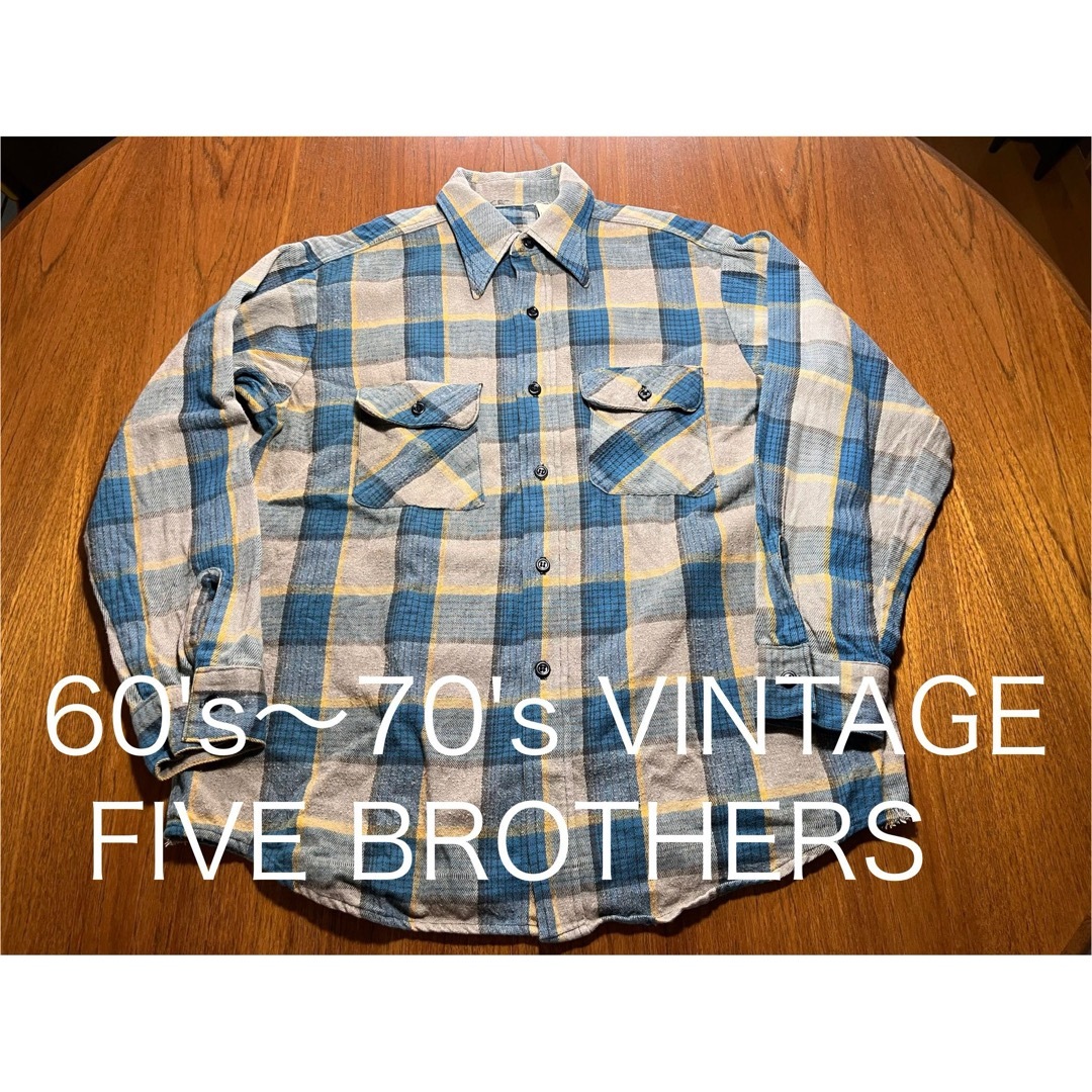 好配色 森タグ！FIVE BROTHERS フランネルネルシャツ 60s〜70s