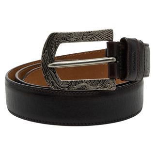 PRADA - プラダ サフィアーノ レザー 三角ロゴ バックル ベルト 36/90
