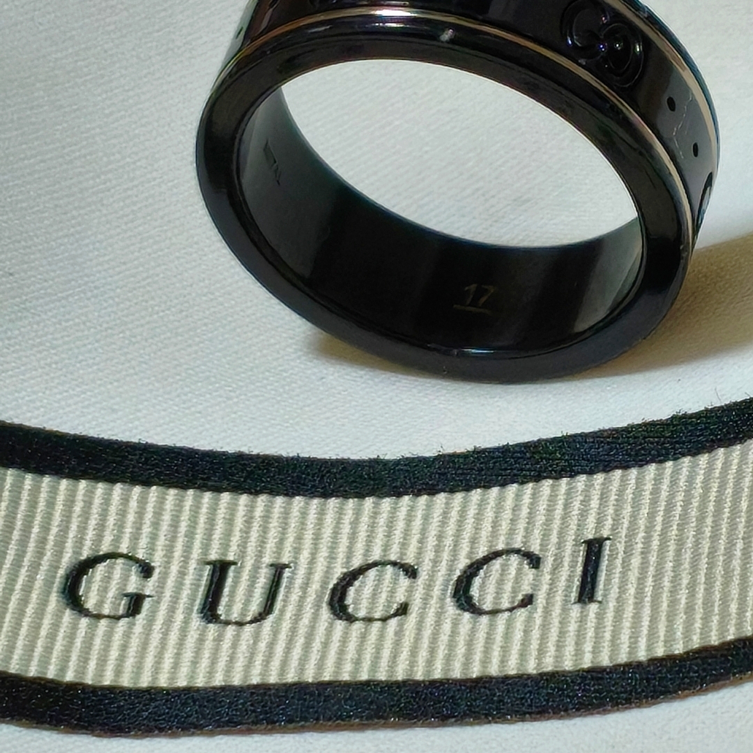 GUCCI - GUCCI グッチ アイコン リング au750 インターロッキング 17号