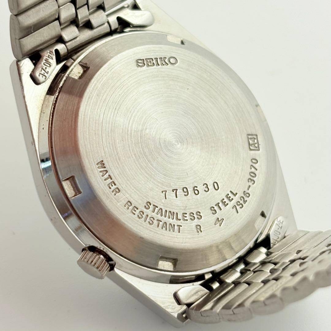 美品☆稼働】SEIKO5 セイコー5 自動巻き シルバー デイデイト メンズの