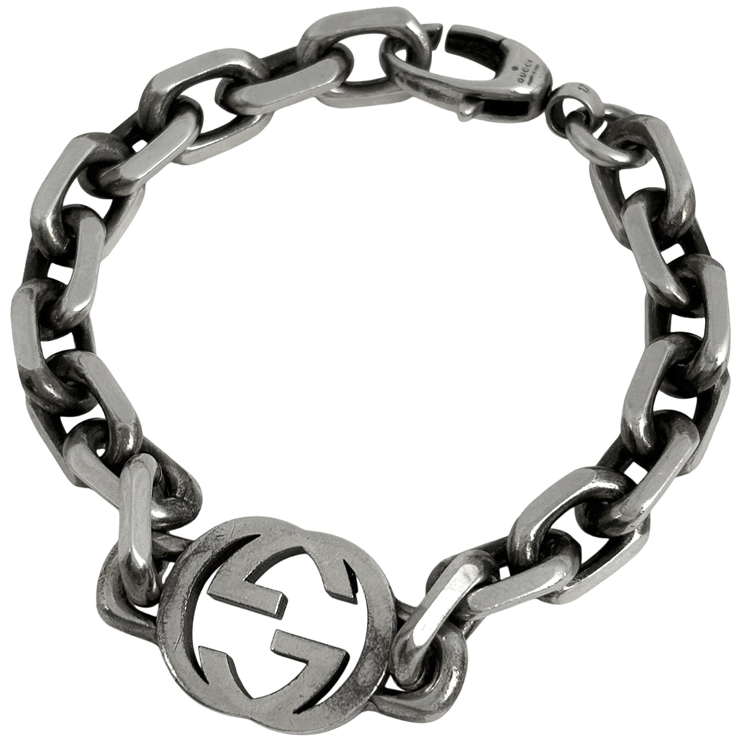 GUCCI - グッチ GGロゴ チェーン ブレスレット シルバー925 【中古】の