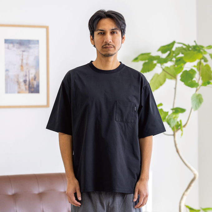 Tシャツ 半袖ショートスリーブエアリーポケットティーNT12447 K【国内