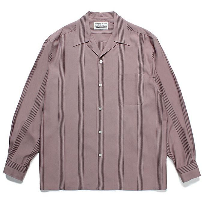 WACKO MARIA/ワコマリア/STRIPED OPEN COLLAR SHIRT L/S/ストライプ