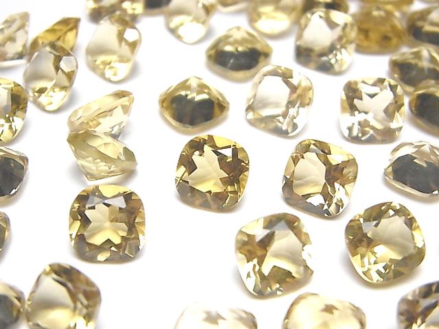ハニークォーツ ルース スクエアファセットカット8×8mm 3粒｜天然石