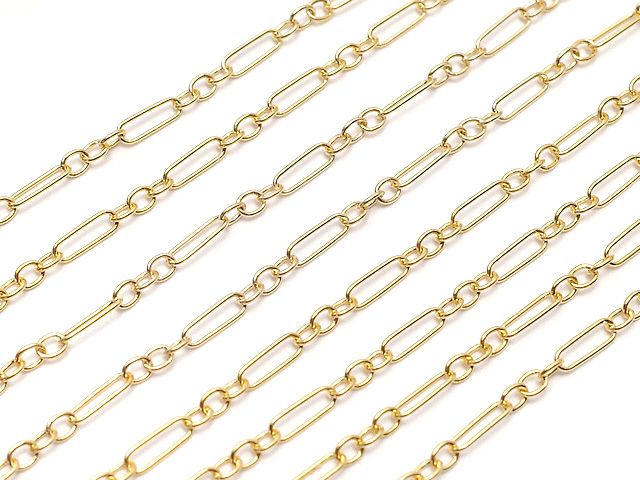 14KGF フィガロ（ロングアンドショート）チェーン 6.5×2mm 10センチ