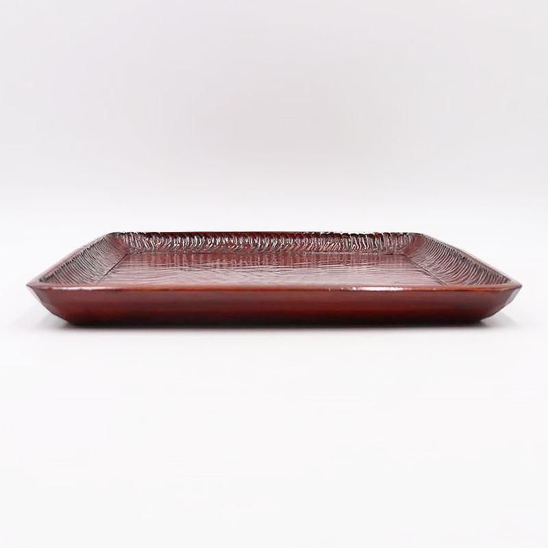 漆器 讃岐盆 手彫り 昭和初期 くり抜き 29.5cm