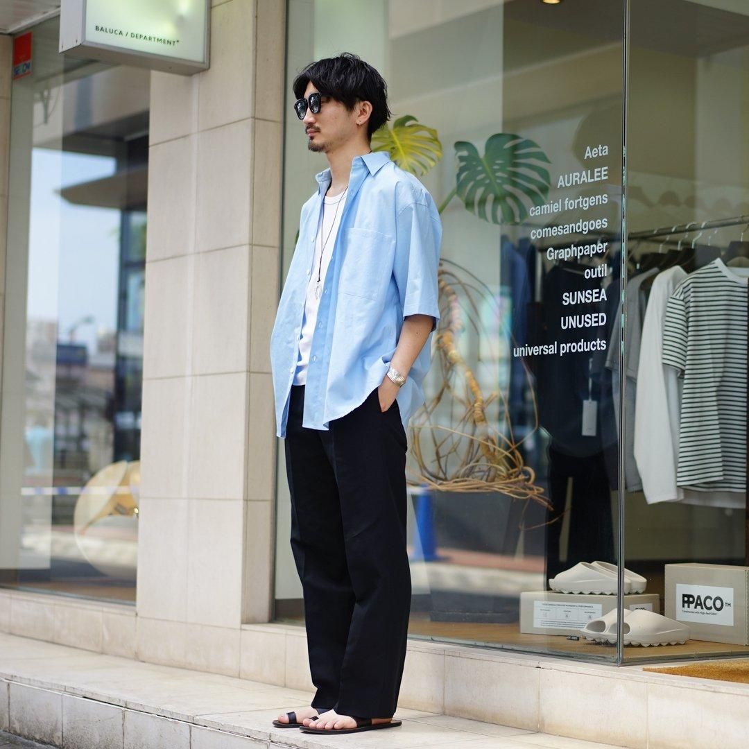 AURALEE (オーラリー)Washed Finx Twill Big Half Sleeved Shirt