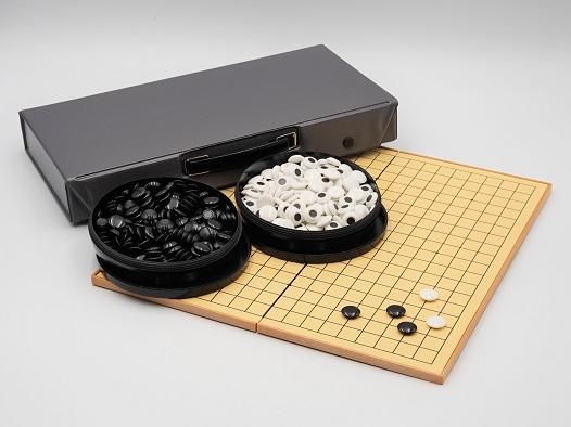 囲碁用 白黒石セット 天然石容器付き 囲碁用 白黒石セット 天然石容器