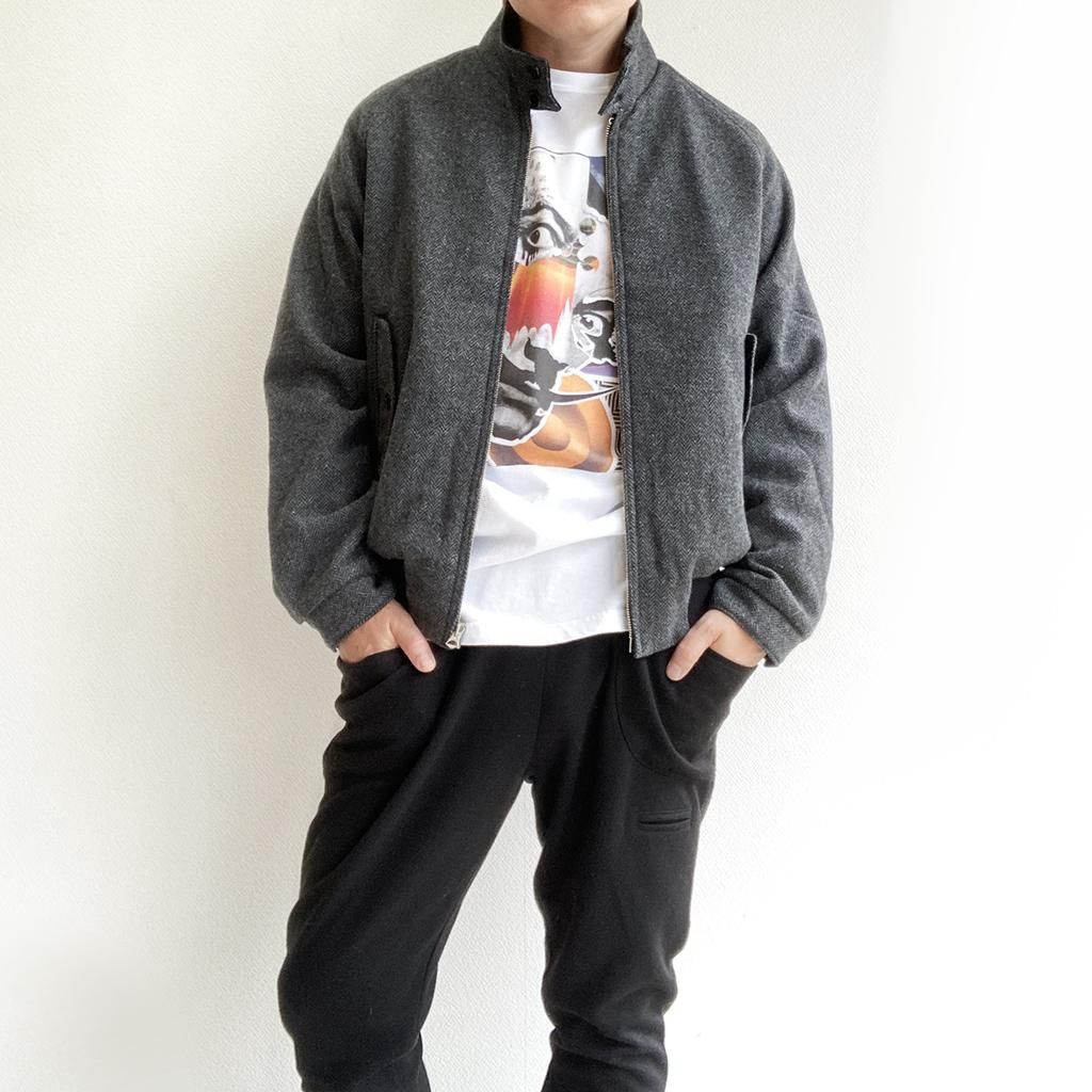 Harrington Jacket, Grey Herringbone Tweed／Workers - マメチコ