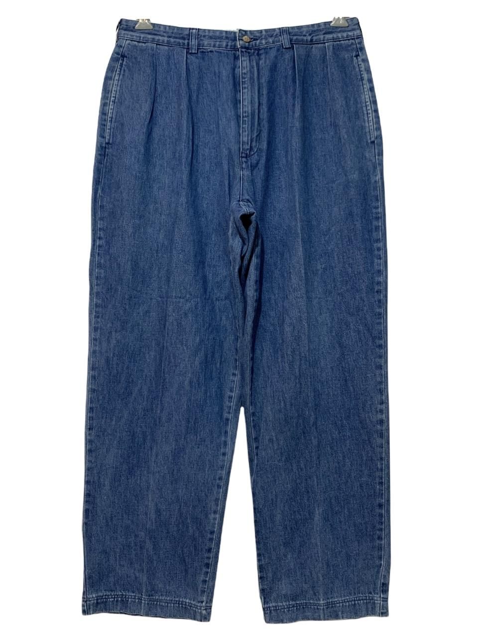 Polo Ralph Lauren 2 Tuck Denim Pants 青 W33×L30 ポロラルフローレン
